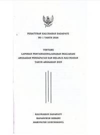 Perkal No 1 Tahun 2026 Tentang Laporan Pertanggungjawaban Realisasi APBKal Tahun Anggaran 2025